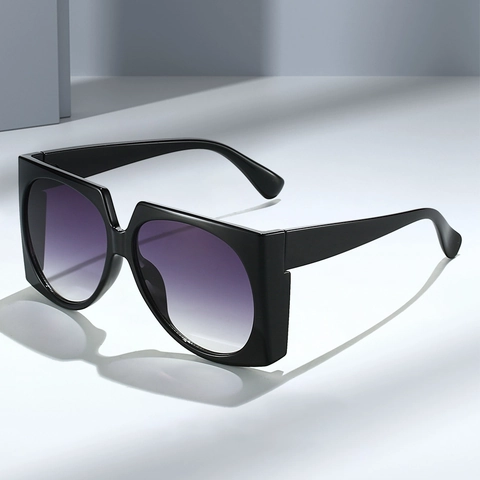 Gafas De Sol Cuadradas Grandes Retro Montura Pc Protección Uv400 Moda Lentes Degradadas Marco Grande Estilo Ins