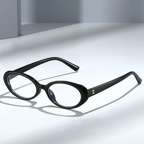 Oval Blue Light Blocking Glasses PC Frame AC Lens Fashion Retro Transparent Frame For Men Women Eyewear