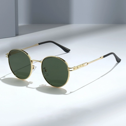 Occhiali Da Sole Ovali Retrò Montura In Metallo UV400 Stile Di Strada Moda Per Donne Uomini