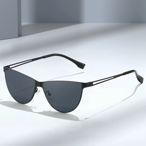 Dames Kattenoog Zonnebril Trendy Opengewerkt Metalen Frame UV400 Bescherming PC Lenzen Retro Mode