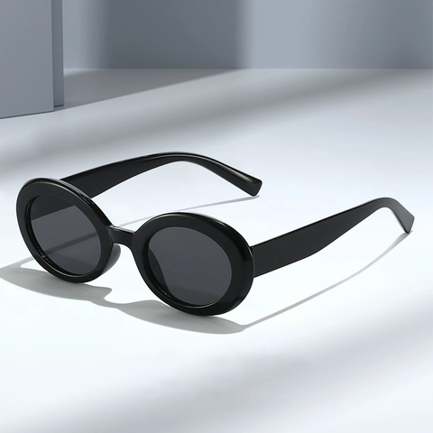 Retro Ovale Zonnebril Polycarbonate Frame Vintage Mode UV400 Bescherming Outdoor Brillen Voor Heren Dames