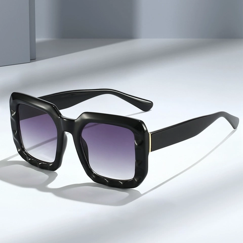 Gafas De Sol Cuadradas Grandes Retro Sobredimensionadas Degradado Protección UV400 Gafas PC Mujeres Hombres