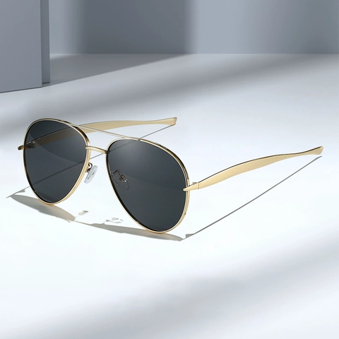 Aviator Sunglasses Polarized UV400 Metal Frame Double Bridge Retro Fashion Driving Outdoor Sports Unisex