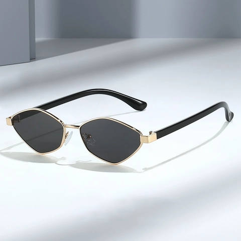 Gafas De Sol Geométricas Poligonales Montura De Metal Y Plástico Hexágono Irregular Ojo De Gato Protección UV Retro Para Mujer Hombre