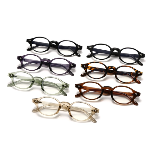 Montatura Per Occhiali Da Vista Rotondi Retro TR90 Anti Luce Blu Occhiali Leggeri Con Decoro Borchie Per Donna Uomo