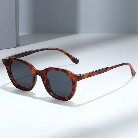Retro Oval Sunglasses PC Frame AC Lens UV400 Protection Fashion Versatile Eyewear For Men Women