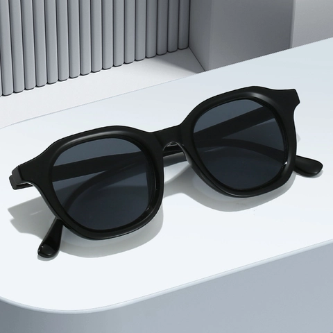 Retro Oval Sunglasses PC Frame AC Lens UV400 Protection Fashion Versatile Eyewear For Men Women