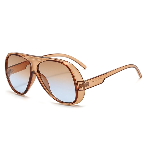 Übergroße Pilotenbrille PC Rahmen UV400 Schutz Retro Fashion Street Style Unisex Fahrbrille