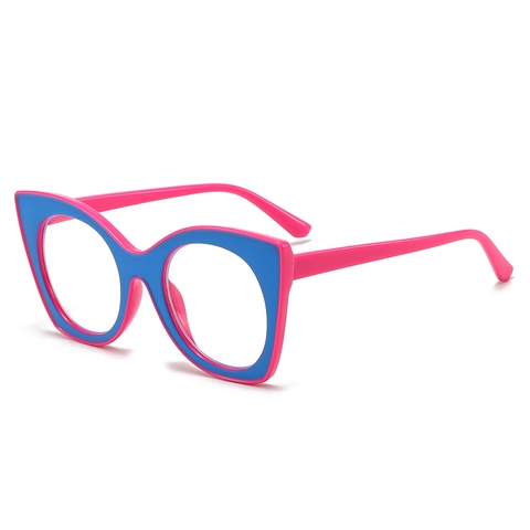 Occhiali Da Vista Occhio Di Gatto Donna Anti Luce Blu Montura PC Grande Moda Tendenza Decorativi Lenti Piane