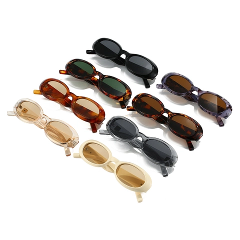 Gafas De Sol Ovaladas Retro Para Mujeres Y Hombres Montura PC Lentes AC Protección UV400 Vintage Decoración Metálica