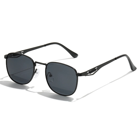 Retro Square Sunglasses Metal Frame UV400 Protection Spring Hinge Vintage Trendy Eyewear For Men And Women