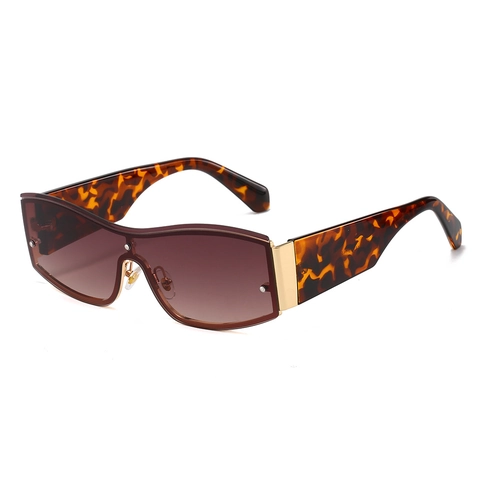 Lunettes De Soleil Shield Monobloc Surdimensionnées Protection UV400 Monture Métal PC Style Y2K Hip Hop Pour Hommes Femmes