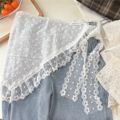 Women Lace Decorative Shawl Vintage Hollow Out Floral Embroidery Layering Skirt Panel Versatile Styling Elegant Accessories