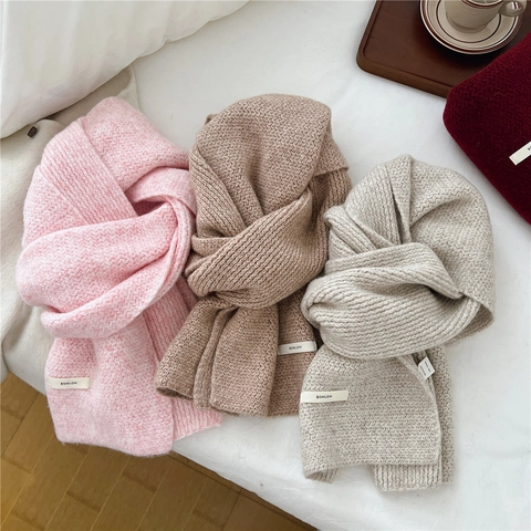 Sciarpa In Maglia Invernale Misto Lana Calda Grossa Scaldacollo Per Donna Uomo Versatile Morbida Chic