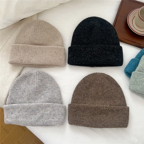 Wollstrickmütze Winter Warm Gerippt Mit Umschlag Donegal Gefleckt Sternenhimmel Weich Outdoor Unisex