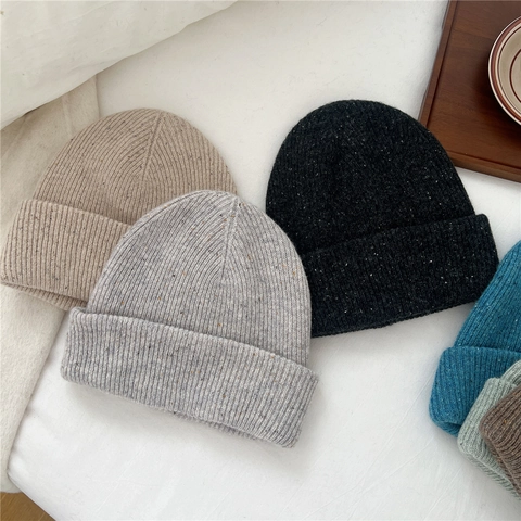 Wollstrickmütze Winter Warm Gerippt Mit Umschlag Donegal Gefleckt Sternenhimmel Weich Outdoor Unisex