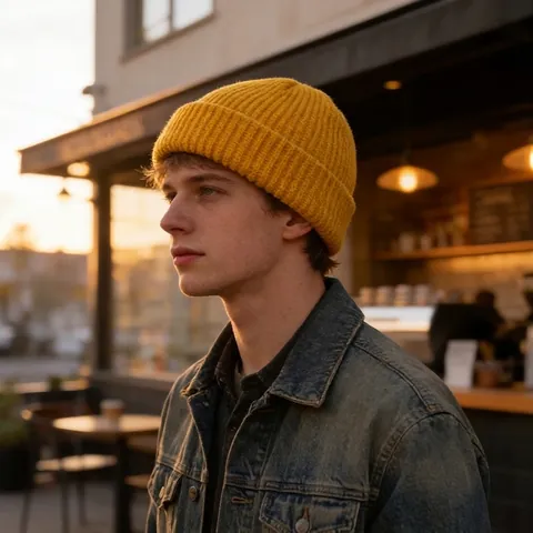 Acrylic Ribbed Knit Beanie Warm Winter Hat Foldable Cuffed Skull Cap For Men Women Minimalist Hip Hop Style