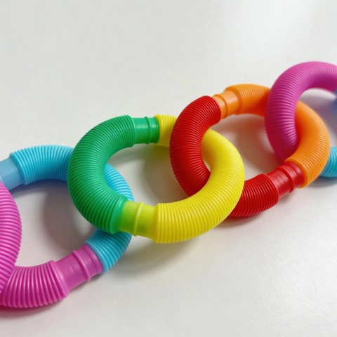 Tubi Pop Colorati In Plastica Giocattoli Sensoriali Antistress Giocattolo Fidget Ondulato Estensibile E Pieghevole Per Bambini E Adulti