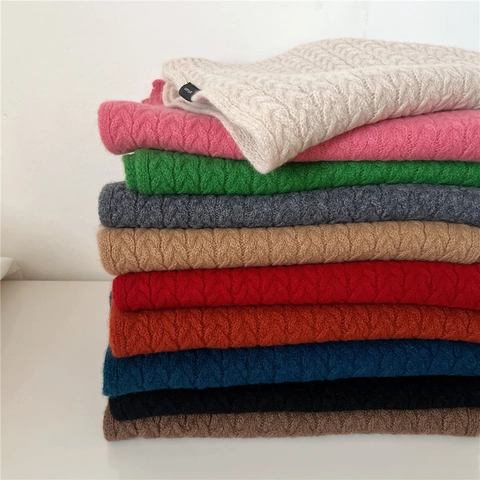 Winter Wolle Schal Dick Zopfmuster Warm Einfarbig Weich Gestricktes Tuch Für Damen Und Herren Eleganter Koreanischer Stil