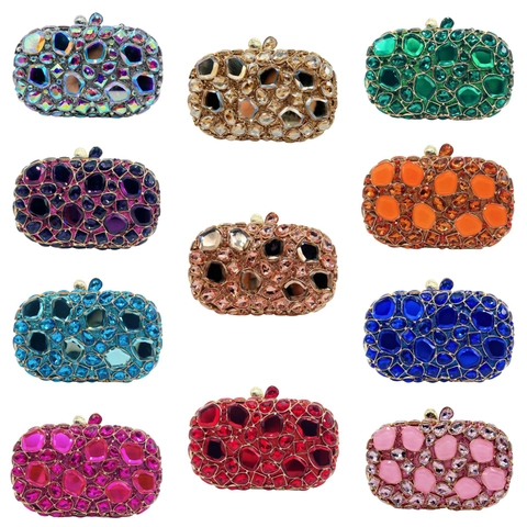 Pochette Da Sera Di Lusso Con Strass Borsa In Cristallo Cornice In Metallo Traforato Per Donna Festa Matrimonio Borsa Elegante