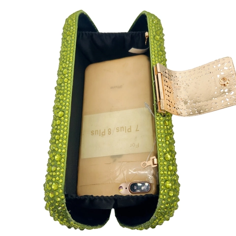 Borsa Da Sera Strass Lusso Lucido Diamante Borsetta Con Catena In Metallo Rimovibile Donne Banchetto Matrimonio Festa