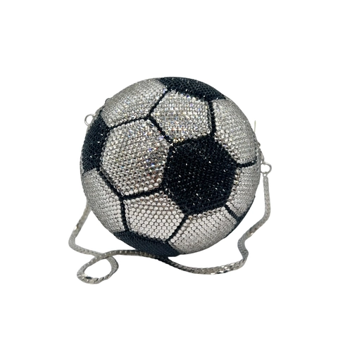 Luxus Strass Fußball Abendtasche Damen Kreative Soccer Clutch Mit Kette
