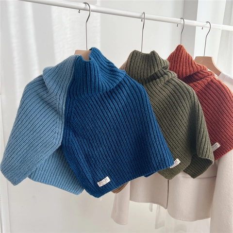 Cache-Cou À Col Roulé Tricoté Pull À Bloc De Deux Couleurs Faux Col Écharpe Chaude D'Hiver D'Automne Femmes