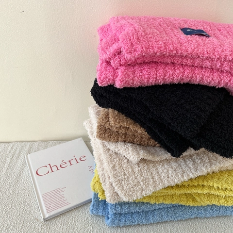 Solid Color Winter Scarf Faux Lamb Wool Thick Warm Neck Warmer Soft Knit Wrap With Fashion Patch For Women