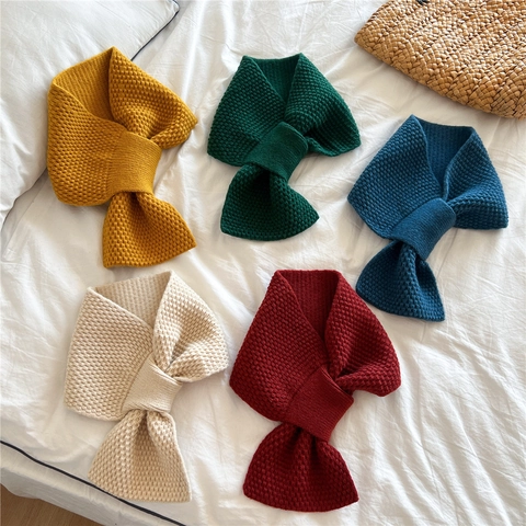 Chunky Knit Pull Through Scarf Solid Color Winter Warm Waffle Texture Neck Warmer For Women Men Soft Elegant