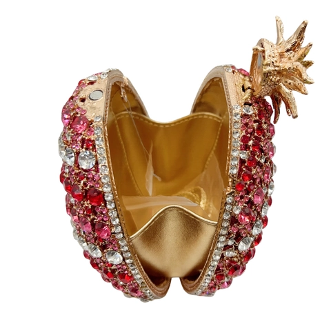 Ananas-Abendtasche Mit Strasssteinen Für Damen Legierung Funkelnde Party-Hochzeits-Clutch