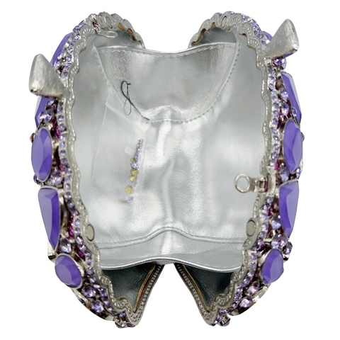 Borsa Da Sera Di Lusso Da Donna Pochette Luccicante Con Strass E Cristallo Traforata Con Catena Rimovibile Per Matrimonio Festa