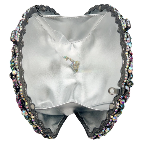 Bolso De Embrague De Noche De Lujo Flor Hueca Diamantes De Imitación Coloridos Cristal Bolso De Fiesta Con Cadena