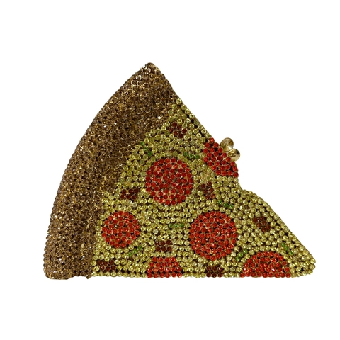 Pochette Da Sera Creativa Pizza Anguria Con Strass Borsa Da Cerimonia In Lega Elegante Con Catena In Metallo