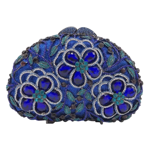Borsa Da Sera Con Strass Traforata A Fiori Pochette In Cristallo Metallico Per Donna Matrimonio Festa Con Tracolla A Catena Guscio Rigido