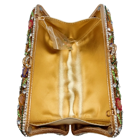 Luxe Strass Kattenoog Steen Avondtas Clutch Holle Legering Harde Schaal Bruiloft Feest Diner Handtas Voor Dames