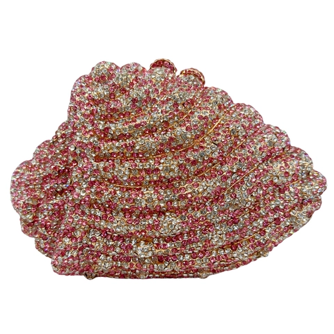 Borsa Da Sera A Forma Di Conchiglia Con Strass Pochette In Lega Per Donne Festa Matrimonio Banchetto Lusso Rigida Con Catena