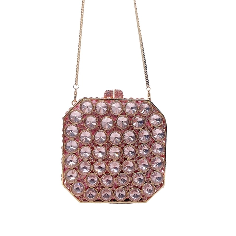 Borsa Da Sera Con Strass Cristallo Metallo Guscio Rigido Ottagonale Borsa Di Lusso Per Matrimonio Festa Banchetto Formale