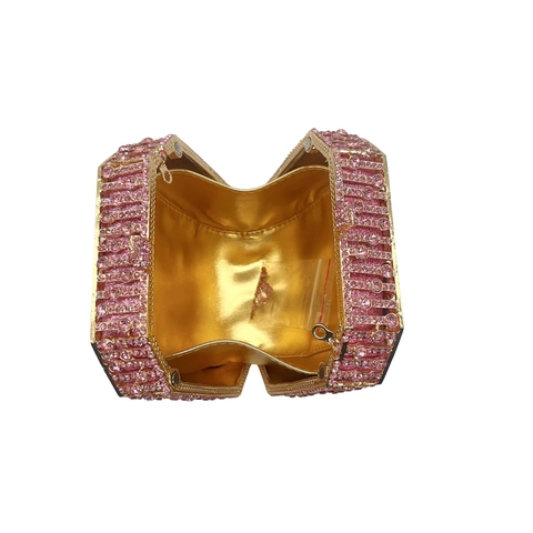 Borsa Da Sera Con Strass Cristallo Metallo Guscio Rigido Ottagonale Borsa Di Lusso Per Matrimonio Festa Banchetto Formale