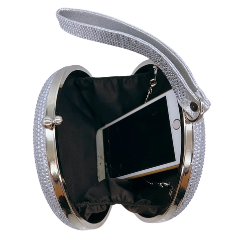 Borsa Da Sera Rotonda Clutch Con Strass Borsa Luccicante Per Feste E Matrimoni Da Donna