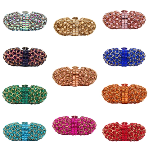 Pochette Da Sera Di Lusso Con Strass Lega Cristallo Guscio Rigido Borsa Per Matrimonio Festa Donne Elegante