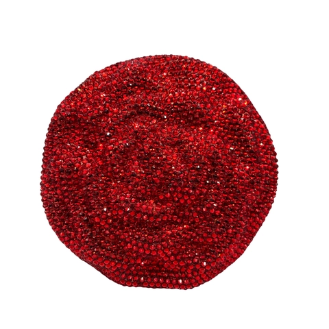 Pochette Da Sera Rotonda Strass Cristallo Floreale Rigida Borsa Per Festa Matrimonio Con Tracolla A Catena Rimovibile