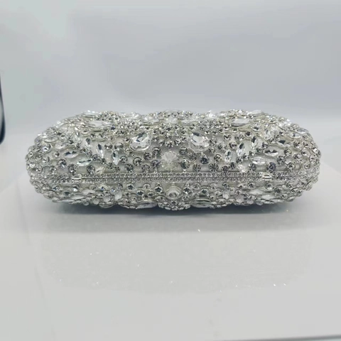 Borsa Da Sera Pochette Lusso Strass Scintillante Chiusura Fiocco Lega Banchetto Matrimonio Festa Per Donne