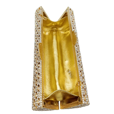 Pochette De Soirée Cylindrique Strass Cristal Sac À Main Luxe Accessoires Mariage Fête Pour Femmes