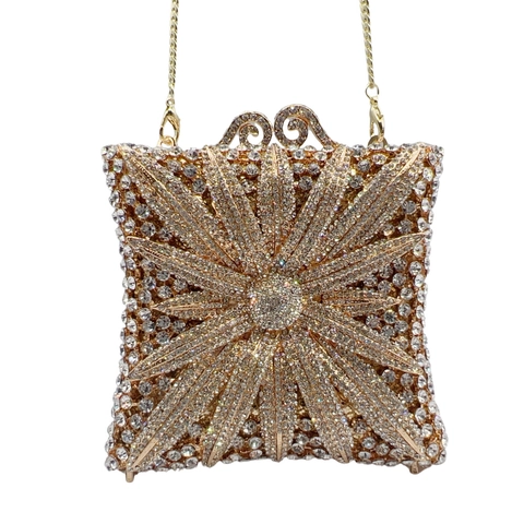 Sac De Soirée Strass Alliage Motif Étoilé Pochette Avec Chaîne Métallique Pour Mariage Fête Occasion Formelle Femme