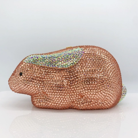 Borsa Da Sera A Forma Di Coniglio Con Strass Pochette Luccicante Con Tracolla A Catena Per Festa Banchetto Matrimonio Borsa Novità Donna