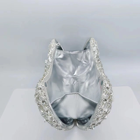 Pochette De Soirée Strass Métal Ajouré Motif Rayonnant Mariage Fête Banquet Sac À Main Pour Femmes