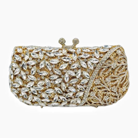 Borsa Da Sera Di Lusso Con Strass Pochette In Metallo Oro Per Matrimoni E Feste Elegante Crystal