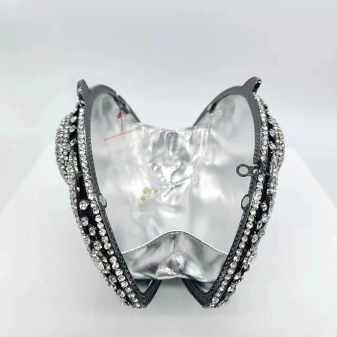 Elephant Shape Evening Clutch Bag Alloy Rhinestone Sparkly Animal Banquet Handbag For Women Wedding Party