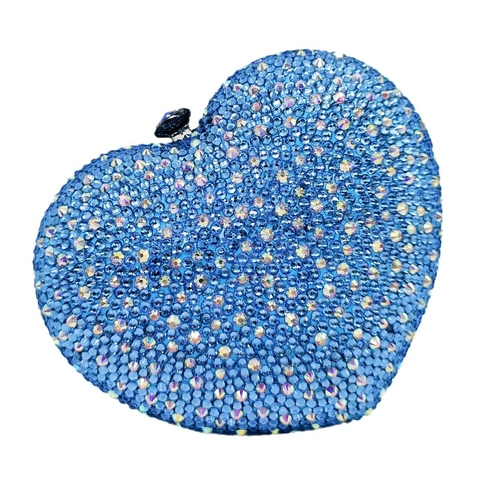 Pochette Da Sera A Forma Di Cuore Borsa A Mano Con Strass Brillanti E Cristalli Per Matrimonio Festa Banchetto Donne
