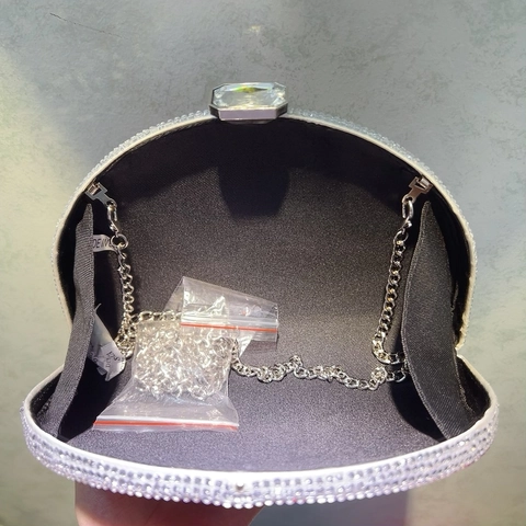 Borsa Da Sera Clutch Arcobaleno Con Strass Per Donna Chiusura In Cristallo Scintillante Forma D Borsa Da Festa Con Catena Rimovibile